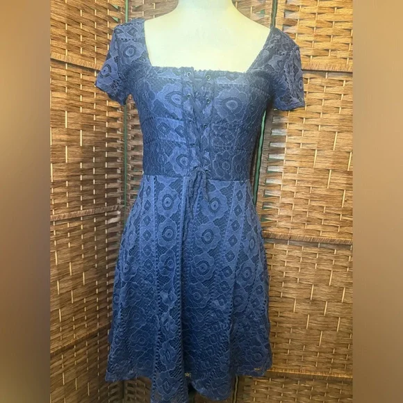 Aeropostale | Dresses | Aeropostale Navy Blue Lace Lined Dress Small Summer  Vacation Juniorsteen | Poshmark